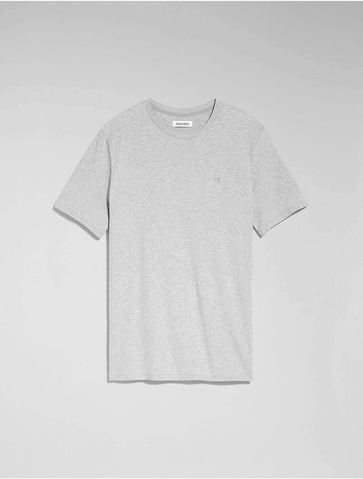 Calvin Klein Mens Smooth Cotton Monogram Logo T-Shirt - Grey - M Product Image