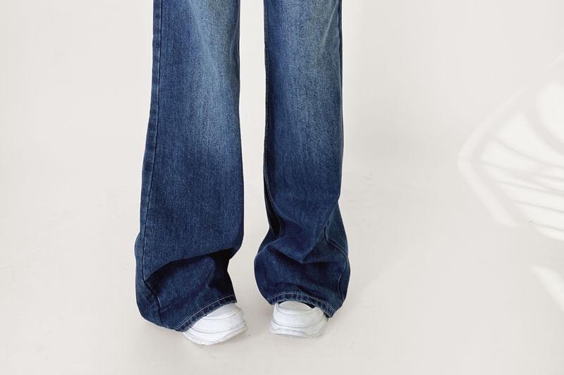 High Rise Washed Wide Leg Jeans Product Image