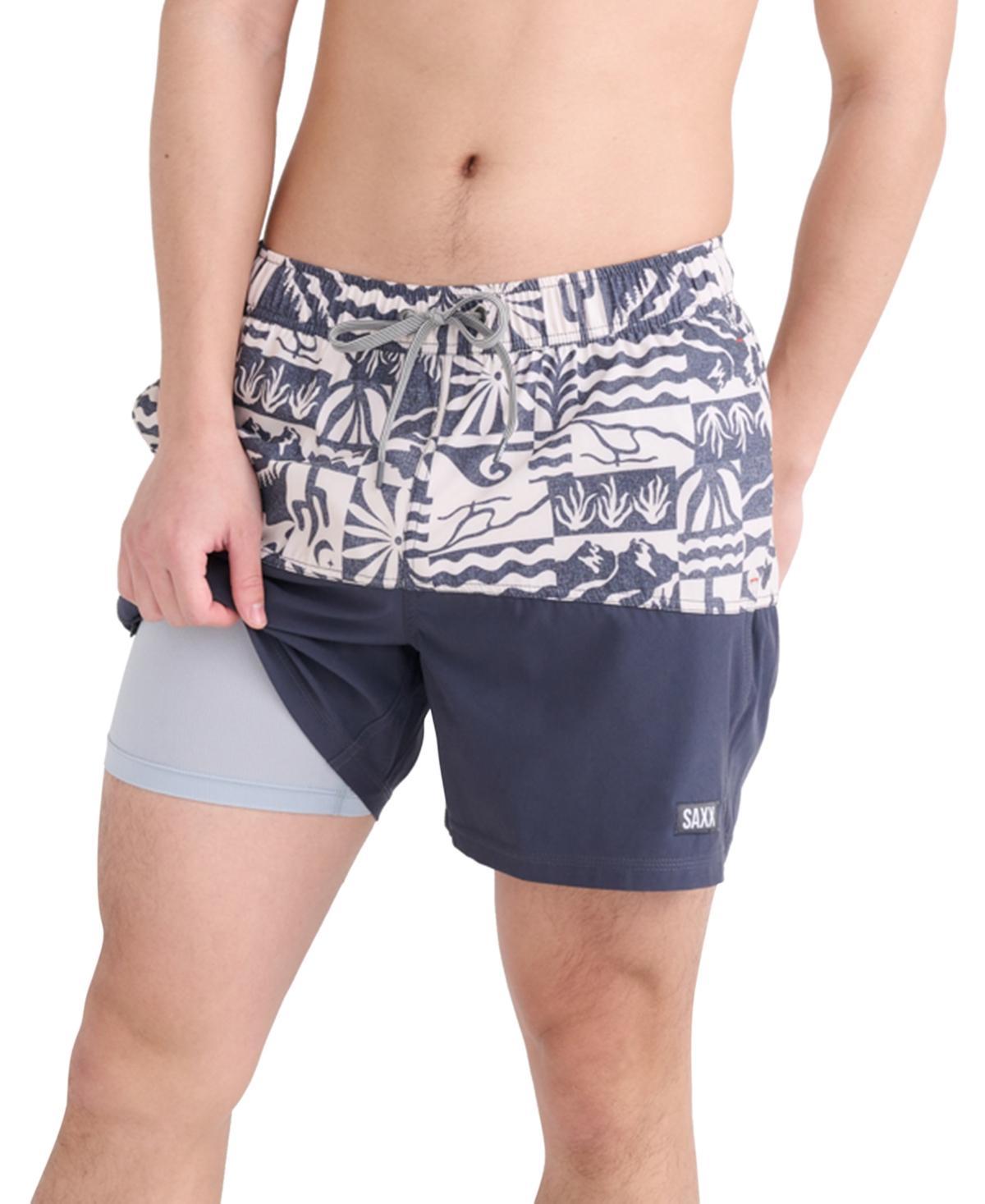 Saxx Mens Oh Buoy 2N1 Half Print Volley 5 Swim Shorts Product Image