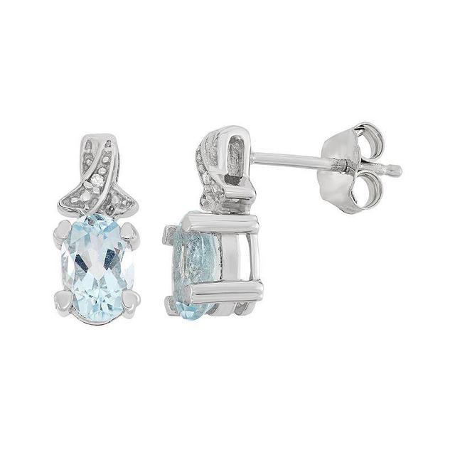 Jewelexcess Sky Blue Topaz & Diamond Accent Sterling Silver Drop Earrings, Womens Product Image