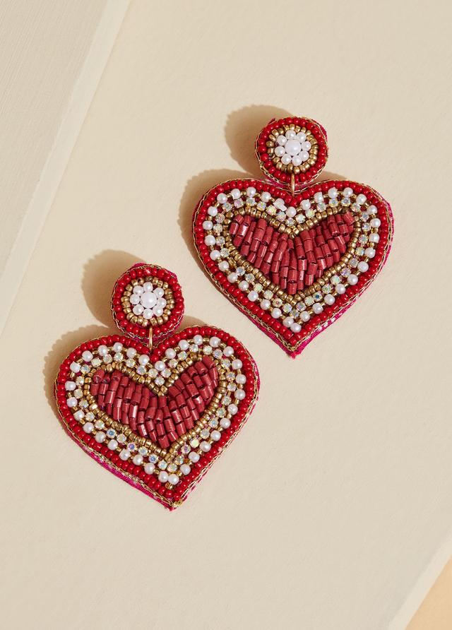 Embellished Heart Earrings Product Image