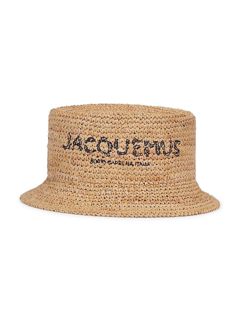 Mens Pesco Logo Raffia Straw Bucket Hat Product Image