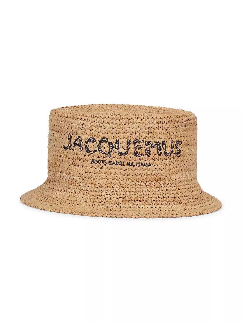 Pesco Logo Raffia Straw Bucket Hat Product Image