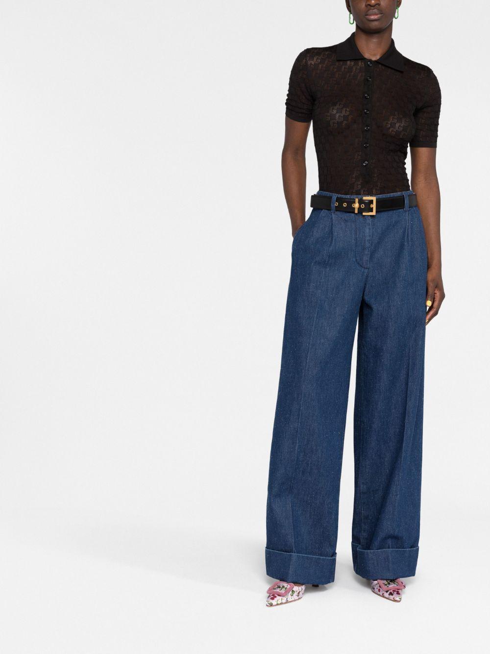 High-waist Wide-leg Jeans In Blau Product Image