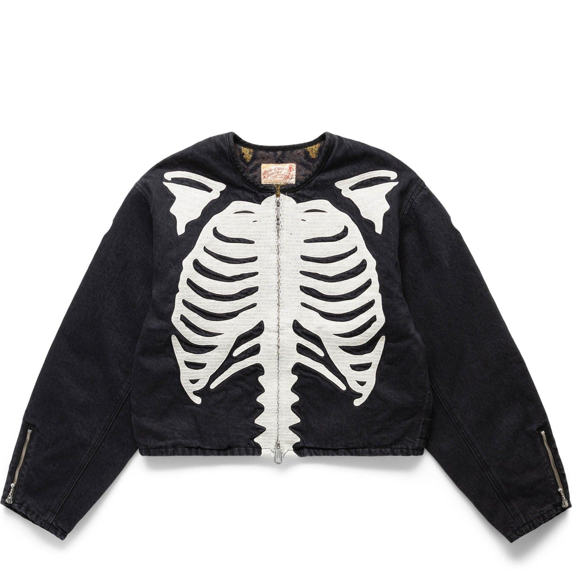 14OZ BLACK DENIM MOTOCROSS JACKET (BONE) product image