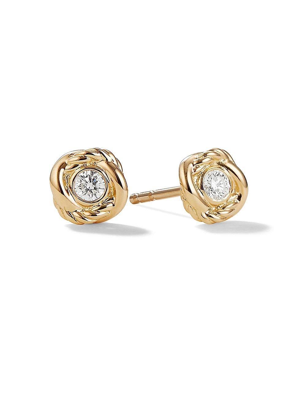 Womens Infinity Earrings with Diamonds in 18K Yellow Gold Product Image