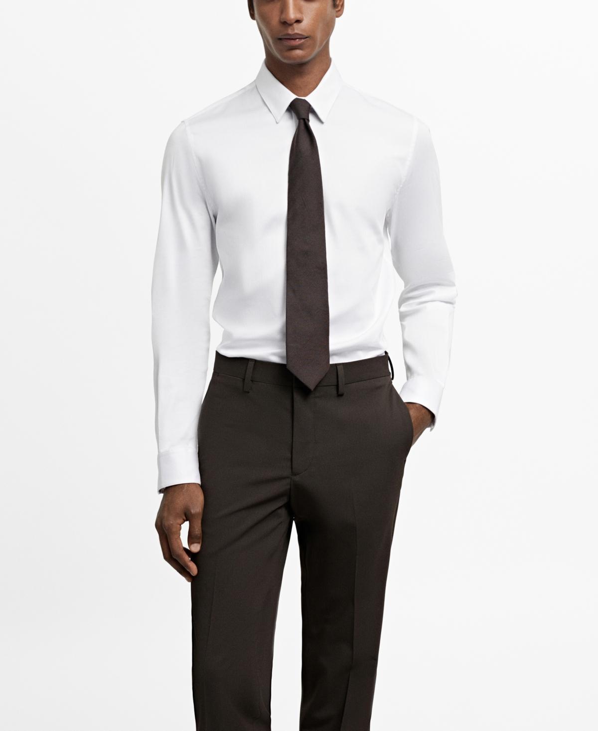 Mango Mens Super Slim-Fit Poplin Dress Shirt - Light Product Image