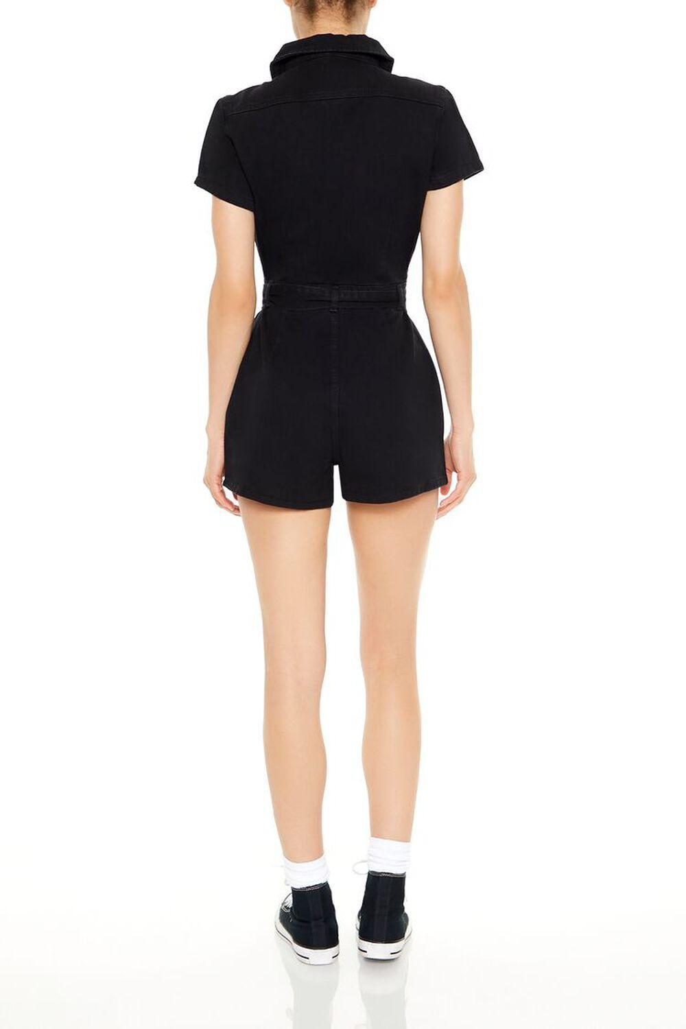 Zip-Up Tie-Waist Denim Romper | Forever 21 Product Image