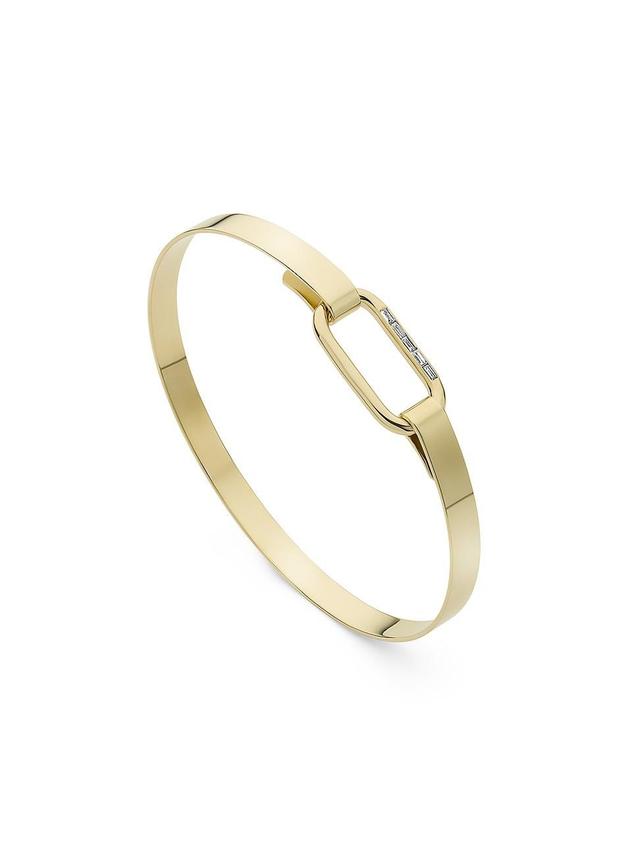 Womens Link 14K Yellow Gold & 0.13 TCW Diamond Bangle Product Image