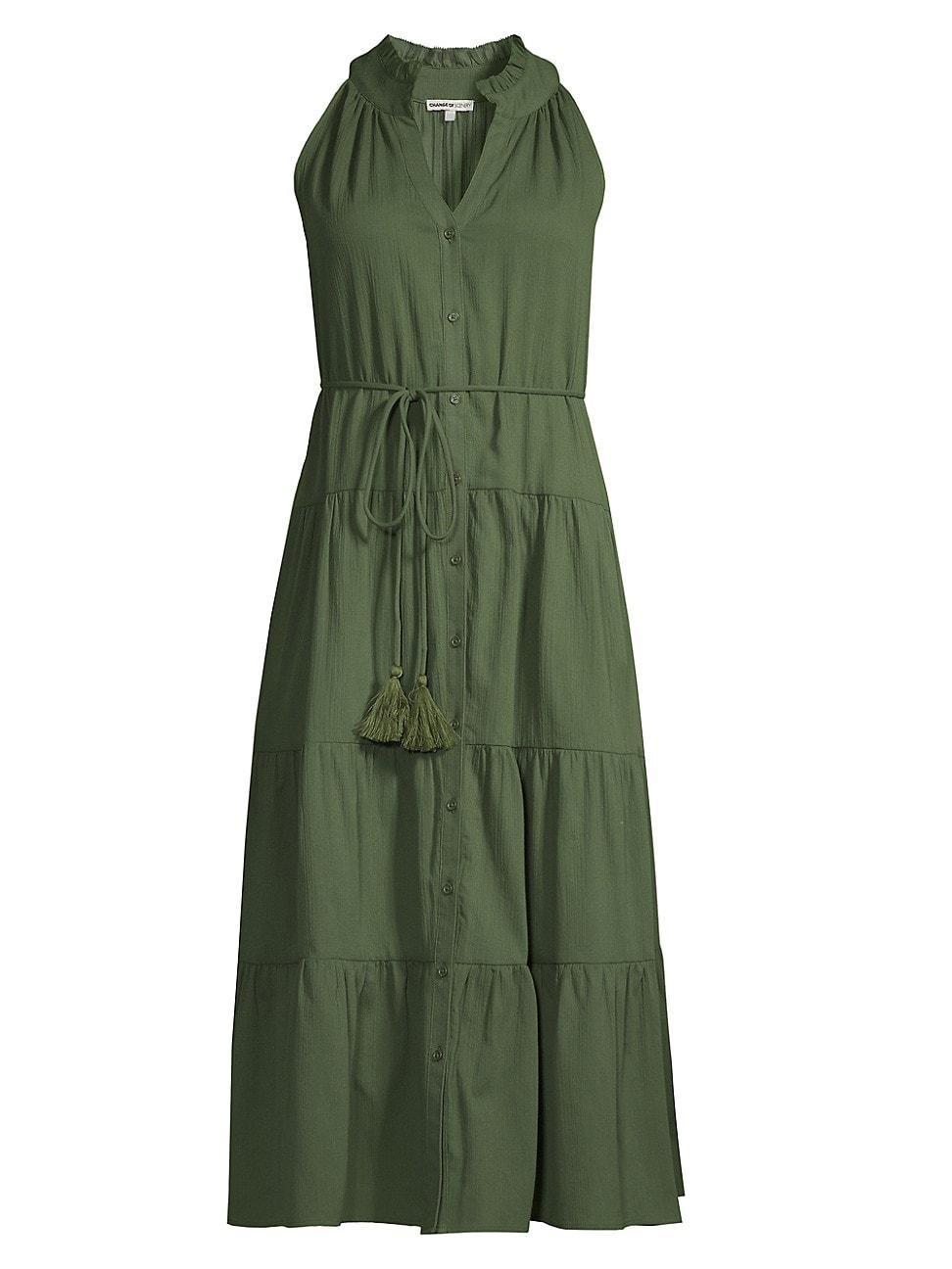 Womens Tracy Convertible Tiered Cotton Shirtdress Product Image