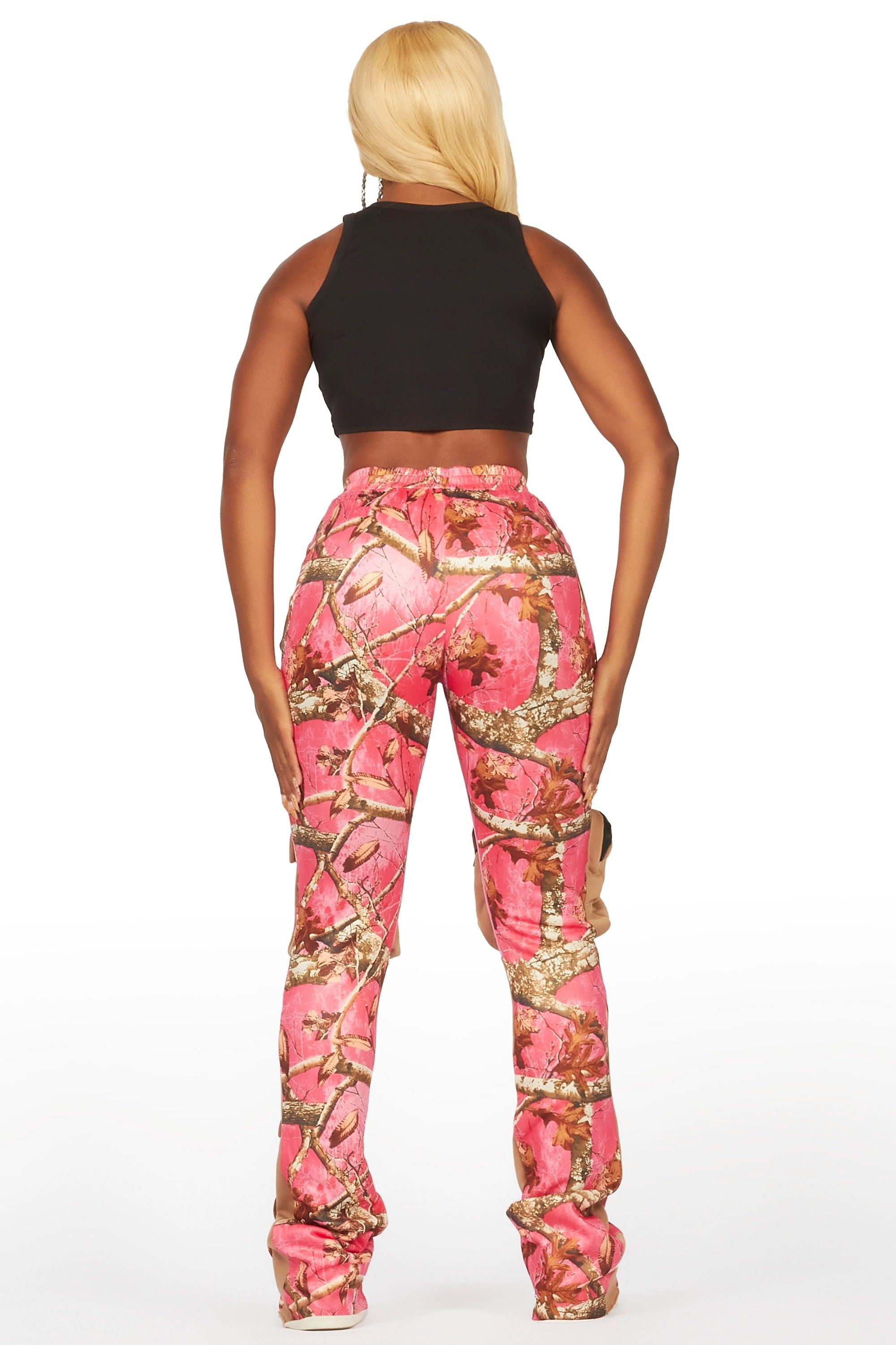 Norika Pink Tree Camo Stacked Track Pant Female Product Image