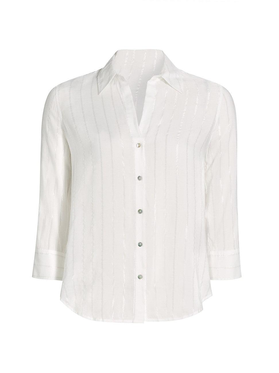 Womens Camille Metallic Striped Blouse Product Image