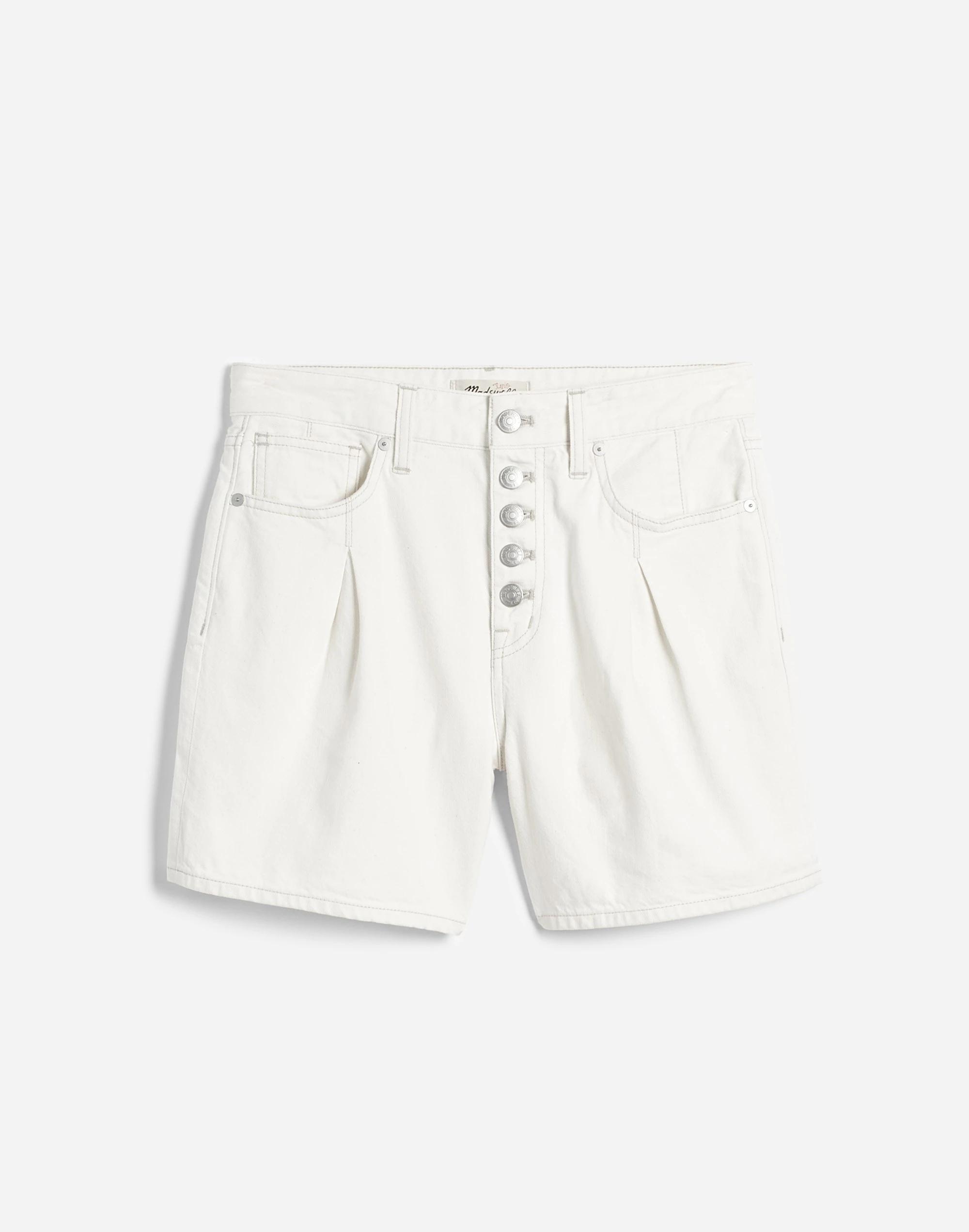 The '90s Mid-Length Jean Short in Vintage Canvas: Button Front Edition Product Image