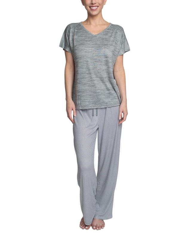 Hanes Womens Relaxed Butter-Knit Short Sleeve Pajama Set Product Image