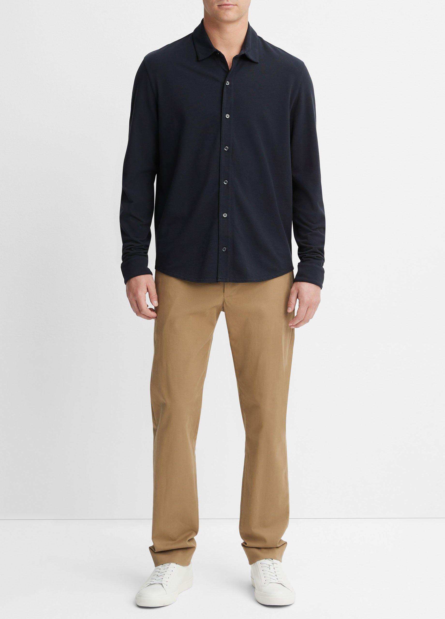 Cotton Piqué Button-Front Shirt Product Image