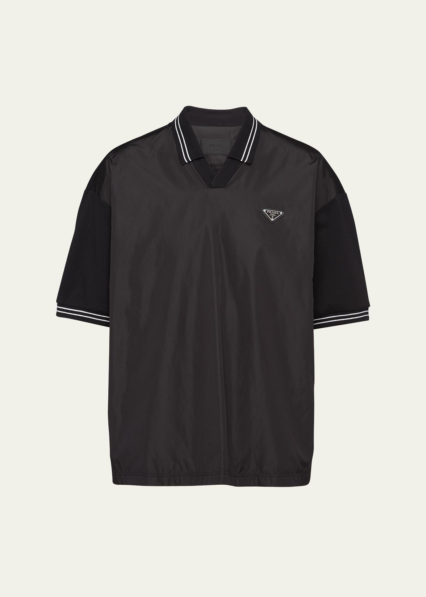 Mens Piqu Polo Shirt with Re-Nylon Detail Product Image