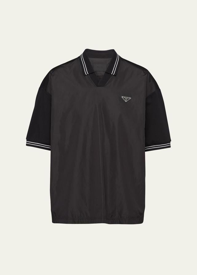 Mens Piqu Polo Shirt With Re-Nylon Detail Product Image