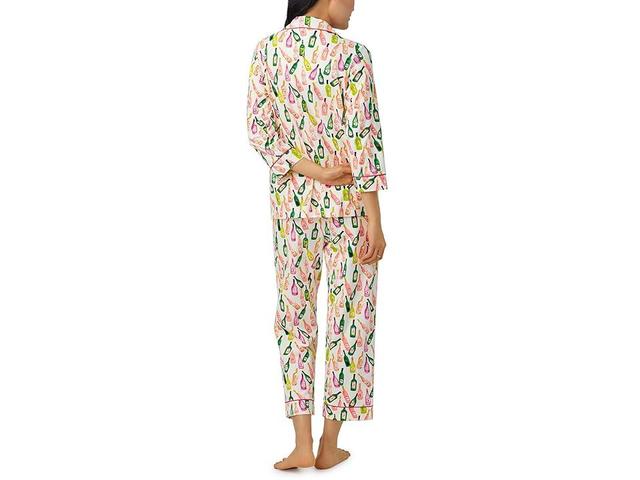 Bedhead PJs 3/4 Sleeve Cropped PJ Set (Wine List) Women's Pajama Sets Product Image