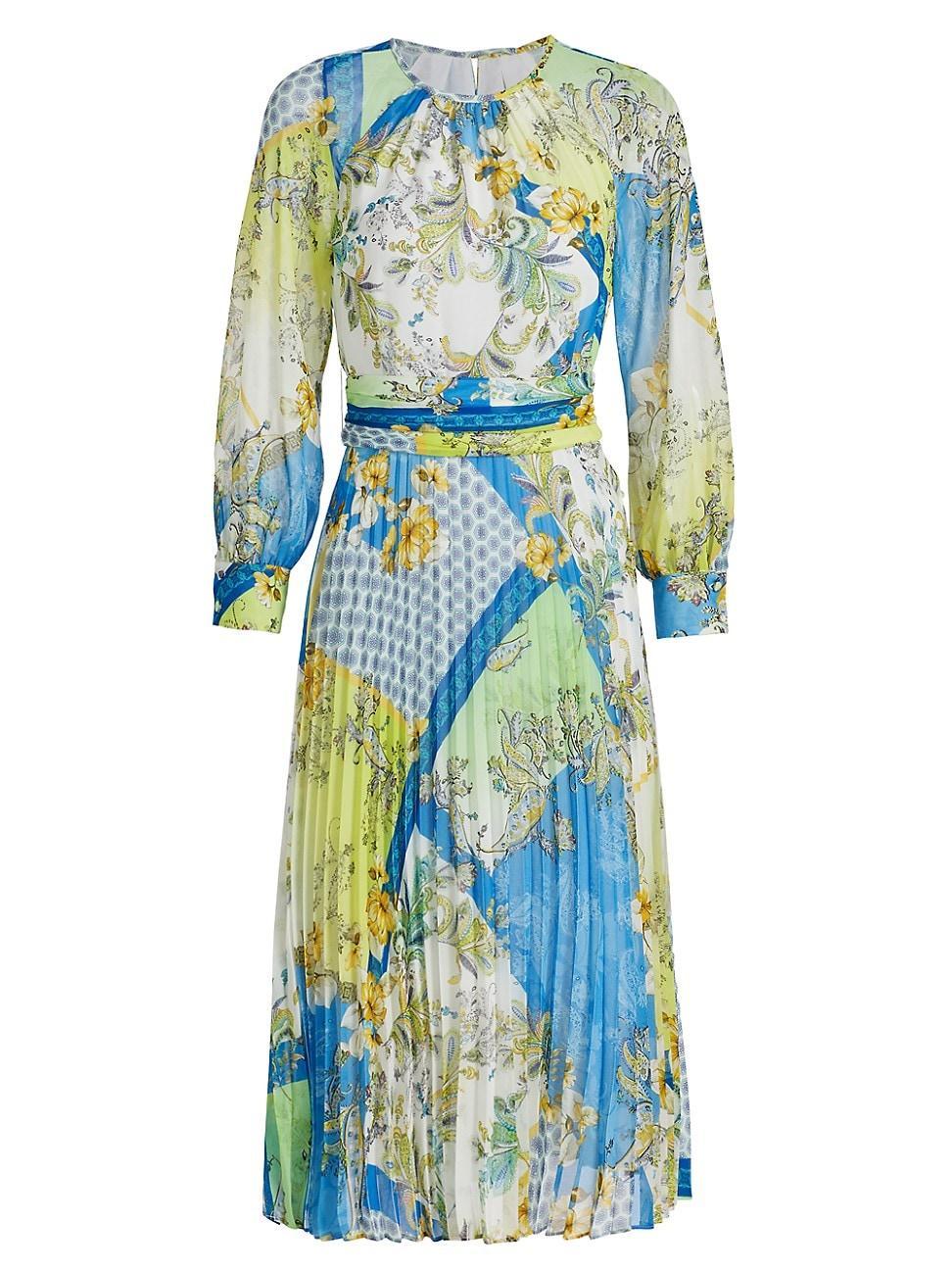 Womens Floral Paisley Chiffon Cocktail Dress Product Image