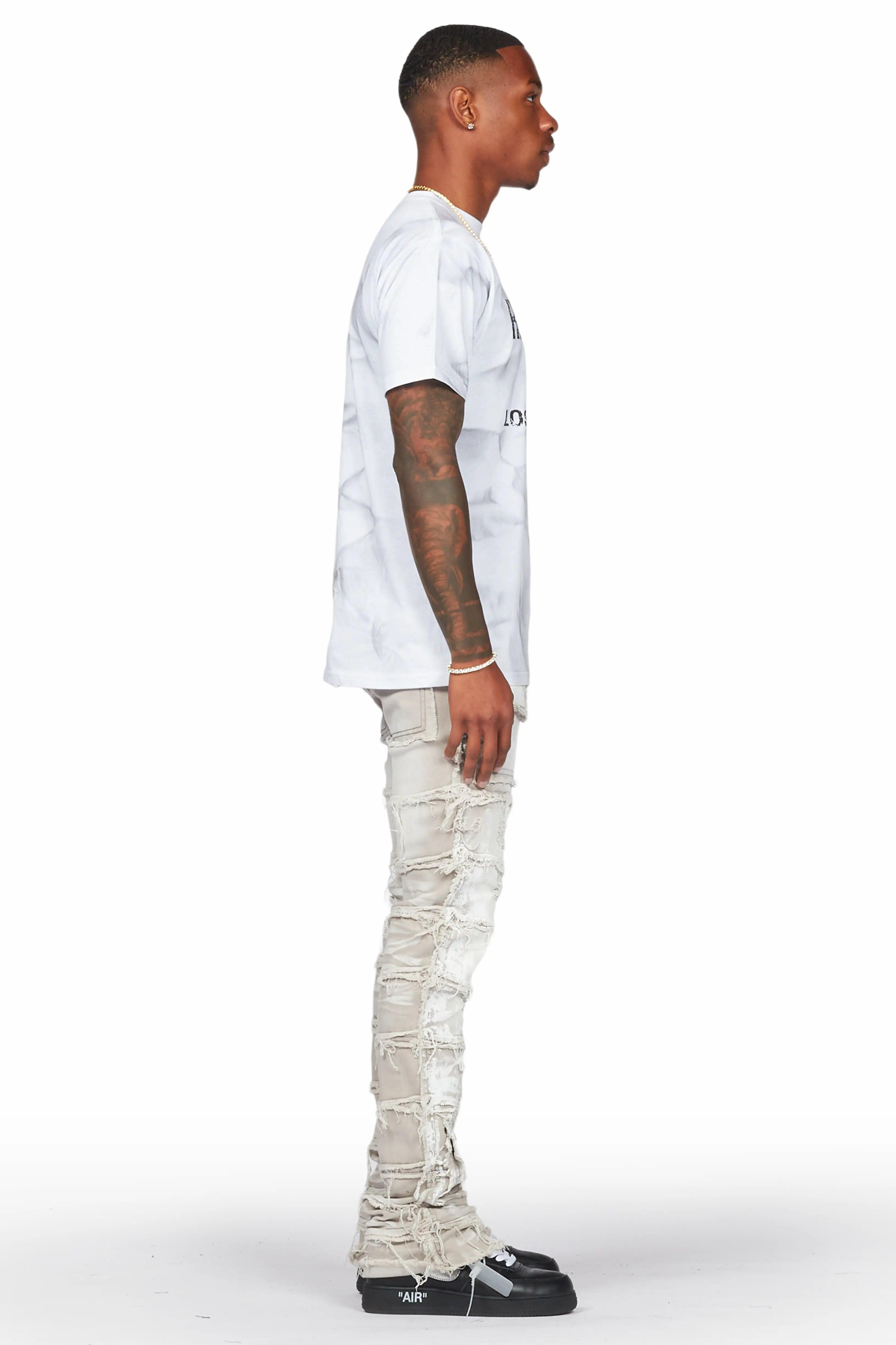 Garrick Grey Painter Stacked Flare Jean Male Product Image