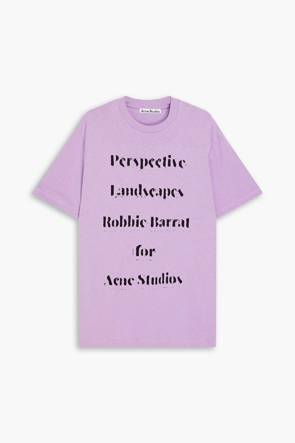 Printed Cotton-jersey T-shirt In Purple Product Image