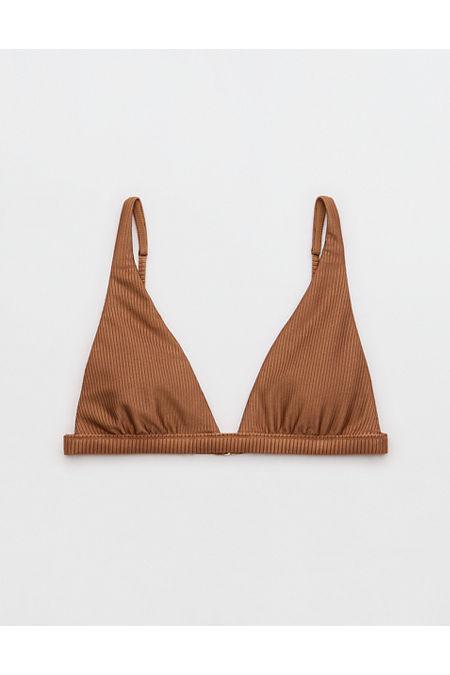 Aerie Shine Rib Plunge Bikini Top Women's Product Image