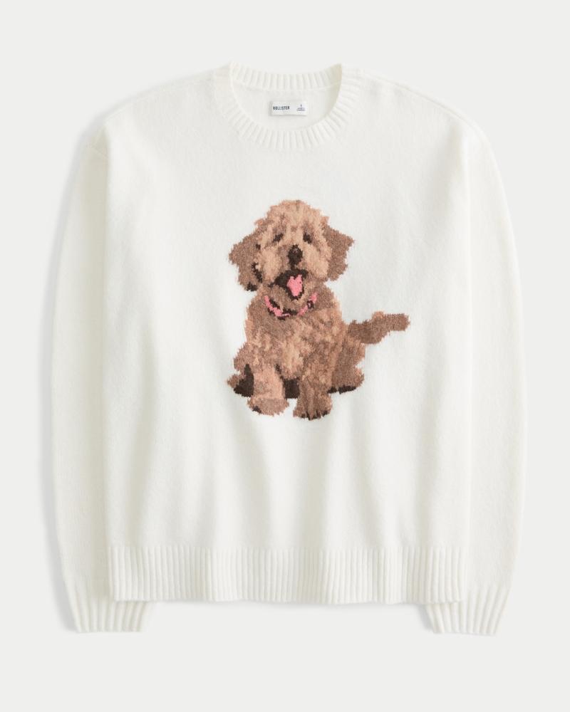 Hollister Comfy Cloud Oversized Dog Graphic Sweater Product Image