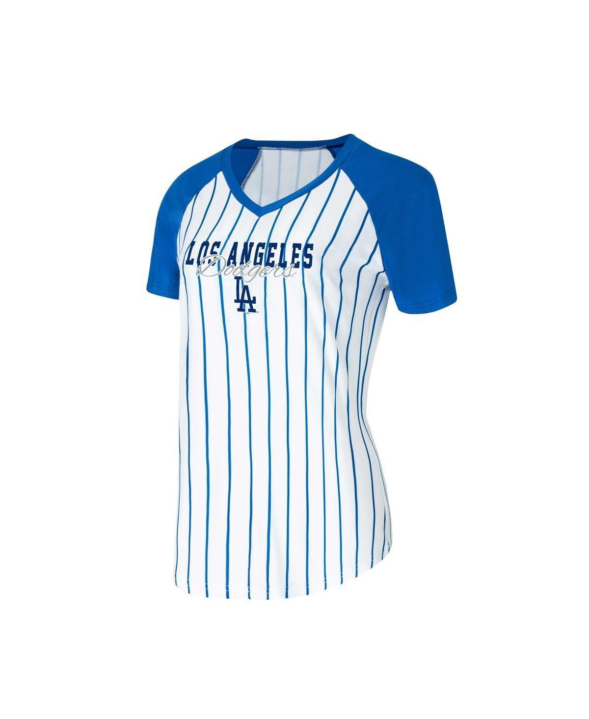 Womens Concepts Sport White Los Angeles Dodgers Reel Pinstripe Nightshirt Product Image