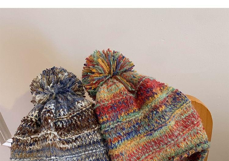 Pom Pom Knit Trapper Hat Product Image