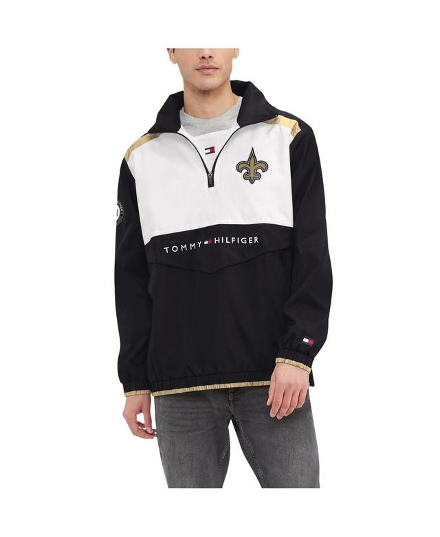 Mens Tommy Hilfiger Black New Orleans Saints Carter Half-Zip Hooded Top - Black Product Image