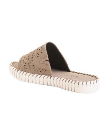 Suede Perforated Slip On Comfort Sandals for Women Product Image