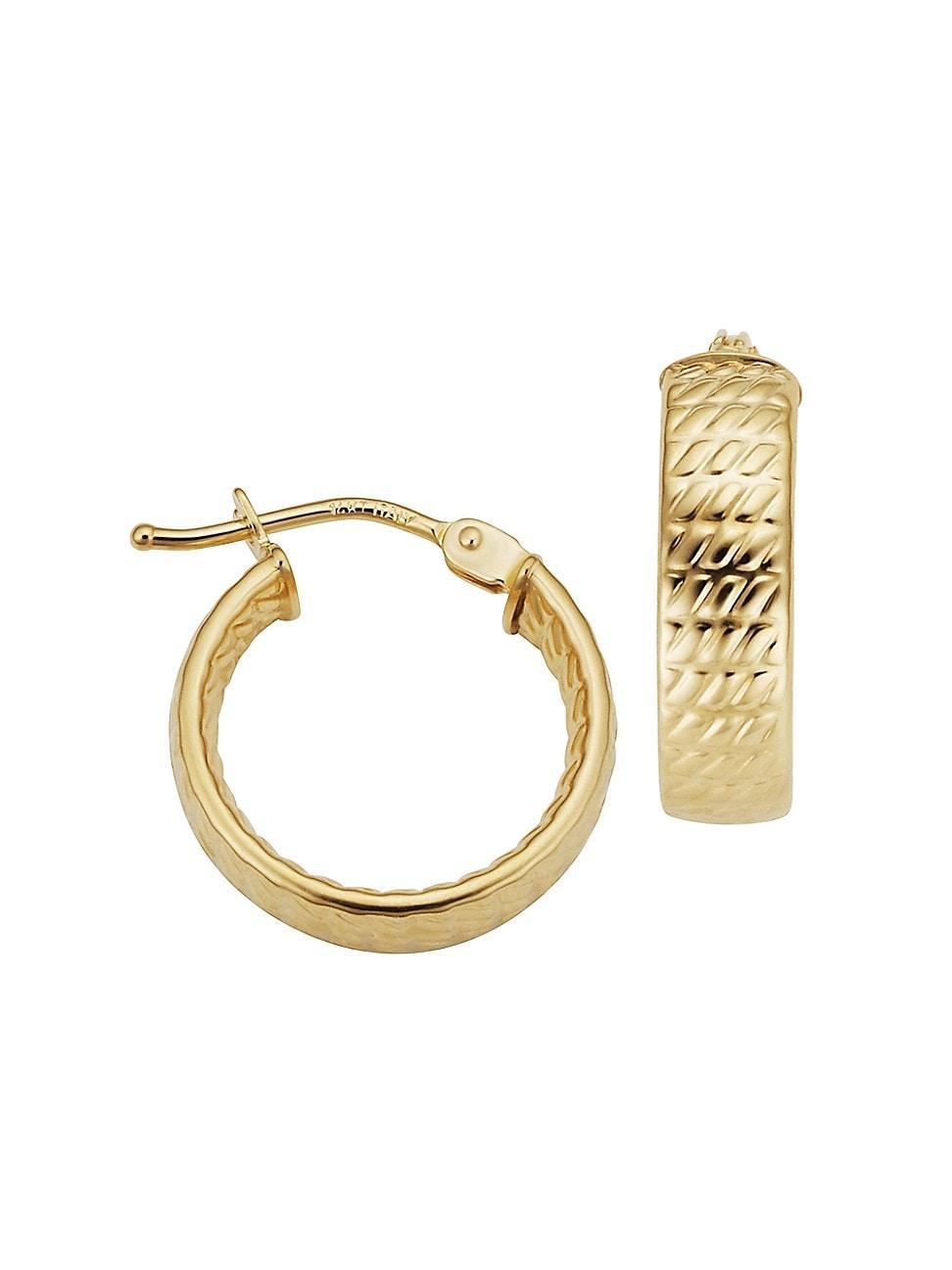 Womens 14K Yellow Gold Moto Mini Hoops Product Image