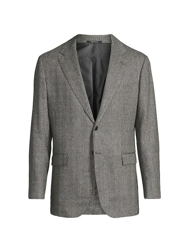 Mens Herringbone Wool Sport Jacket Product Image