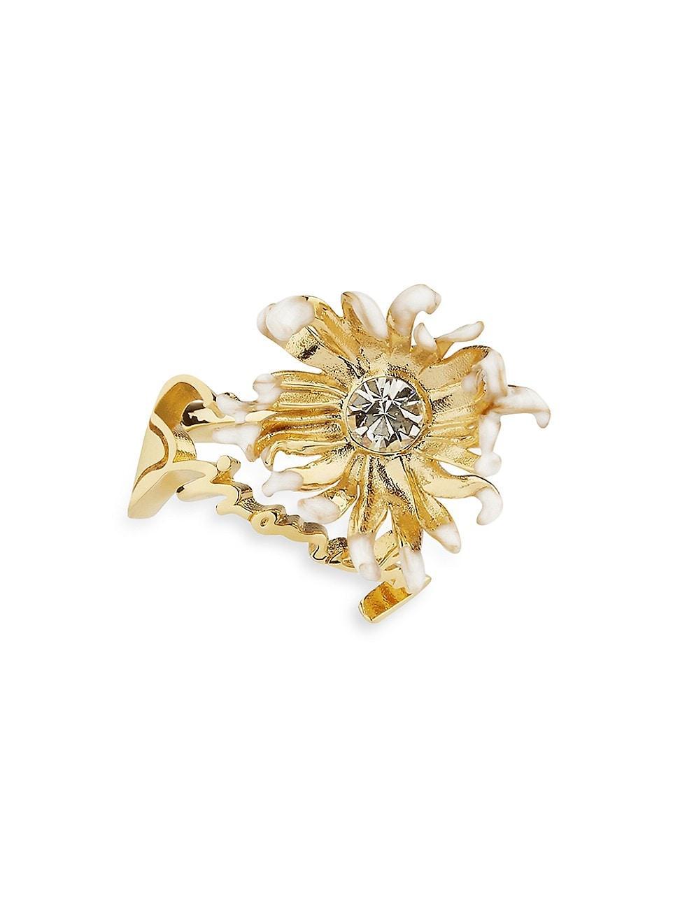 Womens Daisy Ring In Metal And Enamel With Crystal Product Image