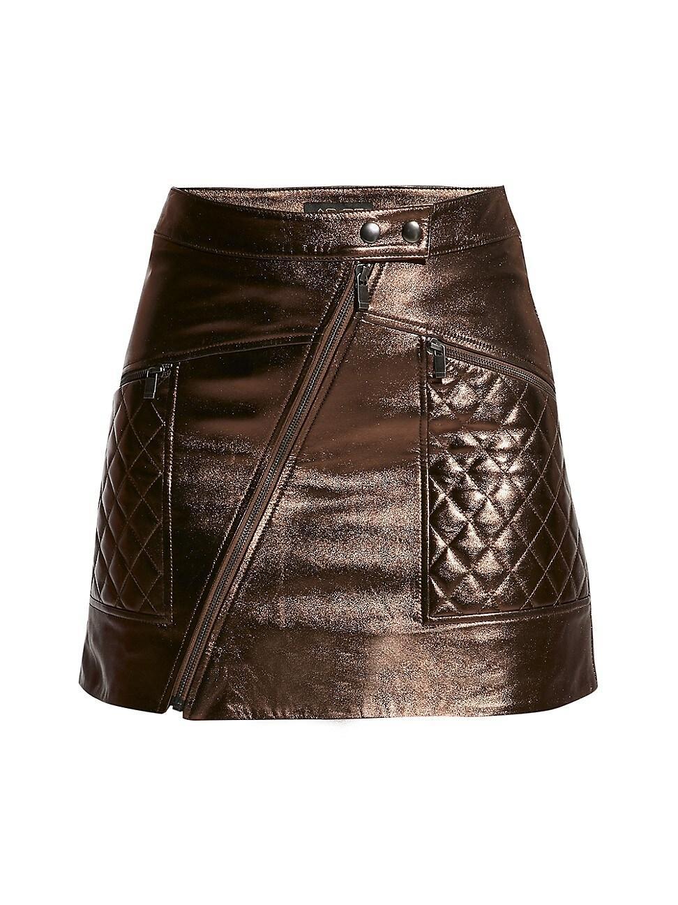 Womens Elodie Upcycled Leather Skirt Product Image