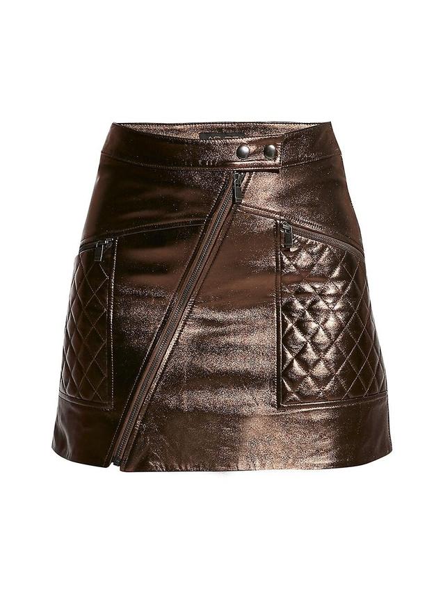 Womens Elodie Upcycled Leather Skirt Product Image