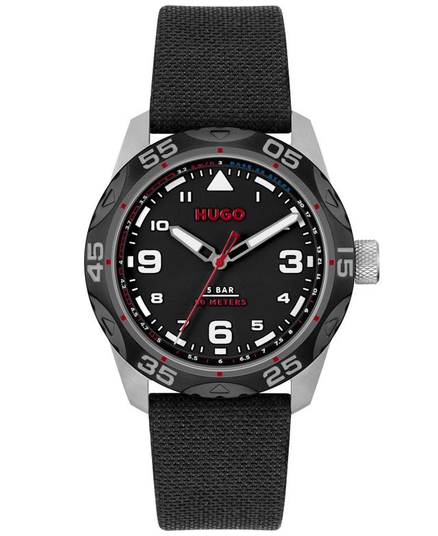 Hugo Boss Mens Trek Quartz Woven Nylon Black Watch 42mm - Black Product Image