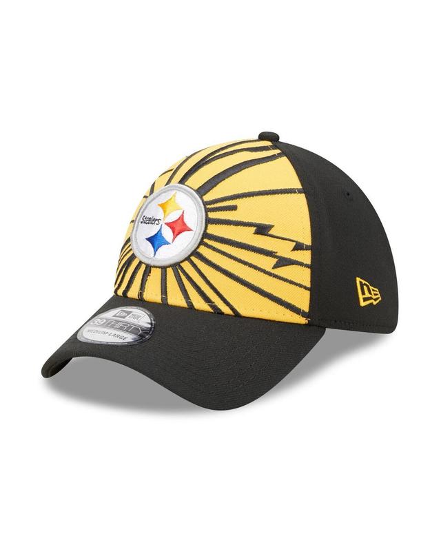 Mens New Era /Black Pittsburgh Steelers Shattered 39THIRTY Flex Hat Product Image