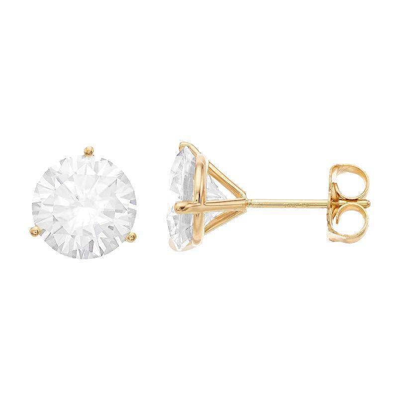 Radiant Fire 14k Gold Lab-Created Moissanite Stud Earrings, Womens Product Image