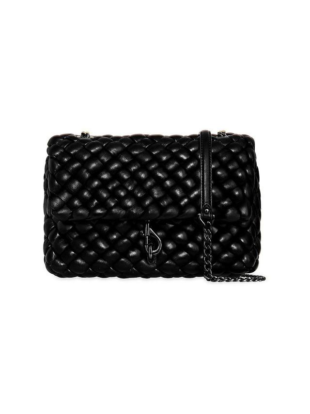 Womens Edie Woven Leather Shoulder Bag Product Image