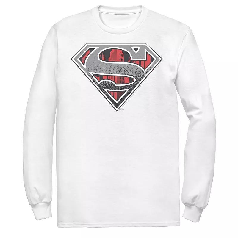 Fifth Sun Mens Superman Concrete Logo Long Sleeve Crew Tee Product Image