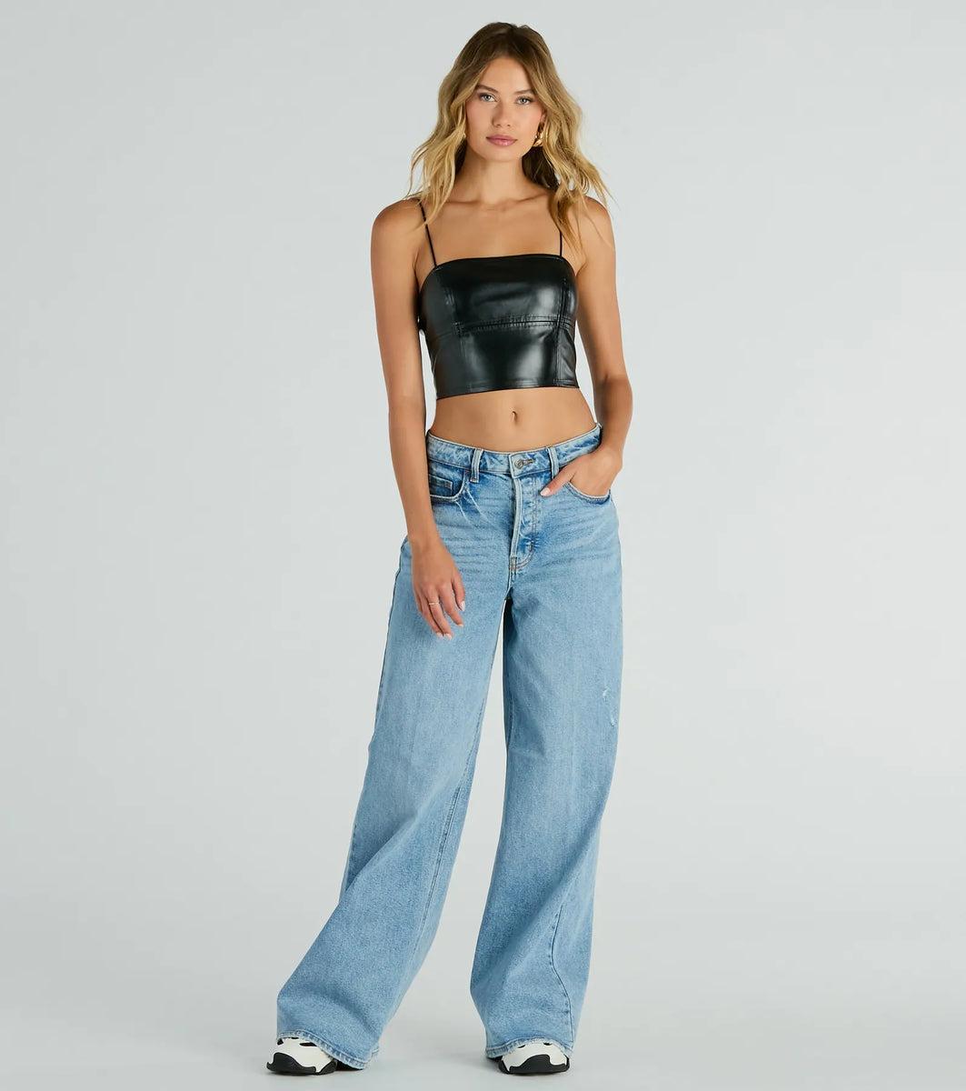 Hot And Dangerous Faux Leather Crop Top product image