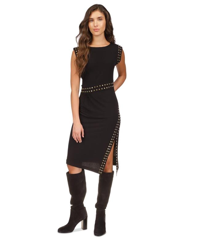 Michael Michael Kors Womens Astor Studded Side-Slit Midi Dress Product Image