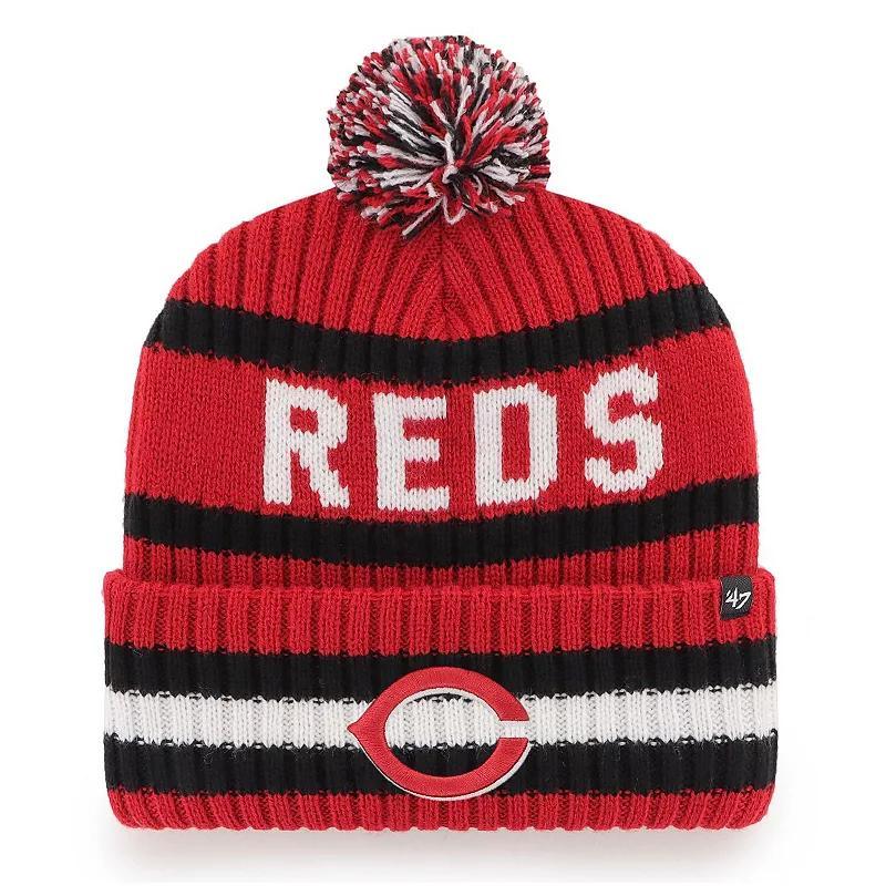 Mens 47 Red Cincinnati Reds Bering Cuffed Knit Hat with Pom Product Image