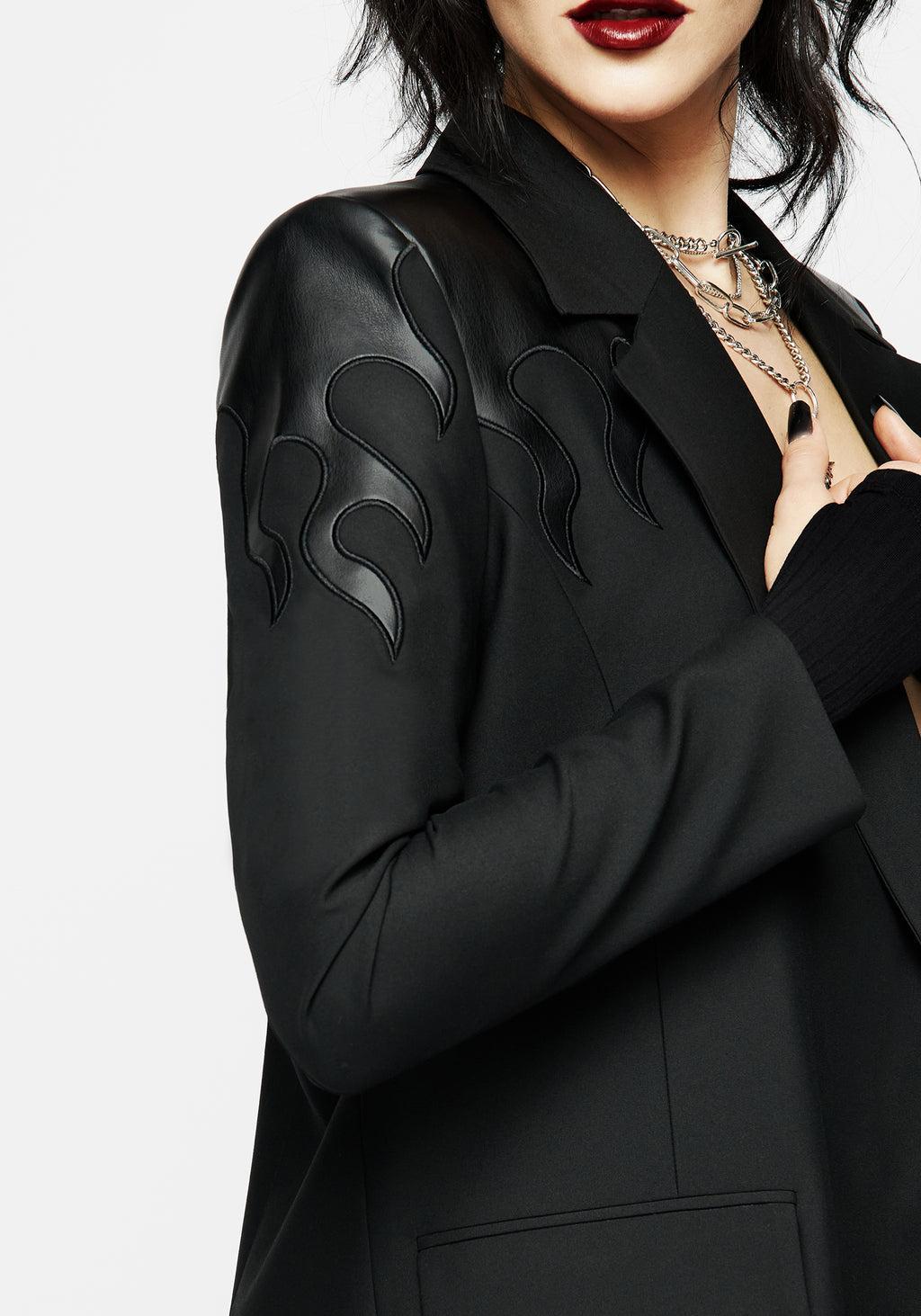 Ignite Faux Leather Blazer Product Image