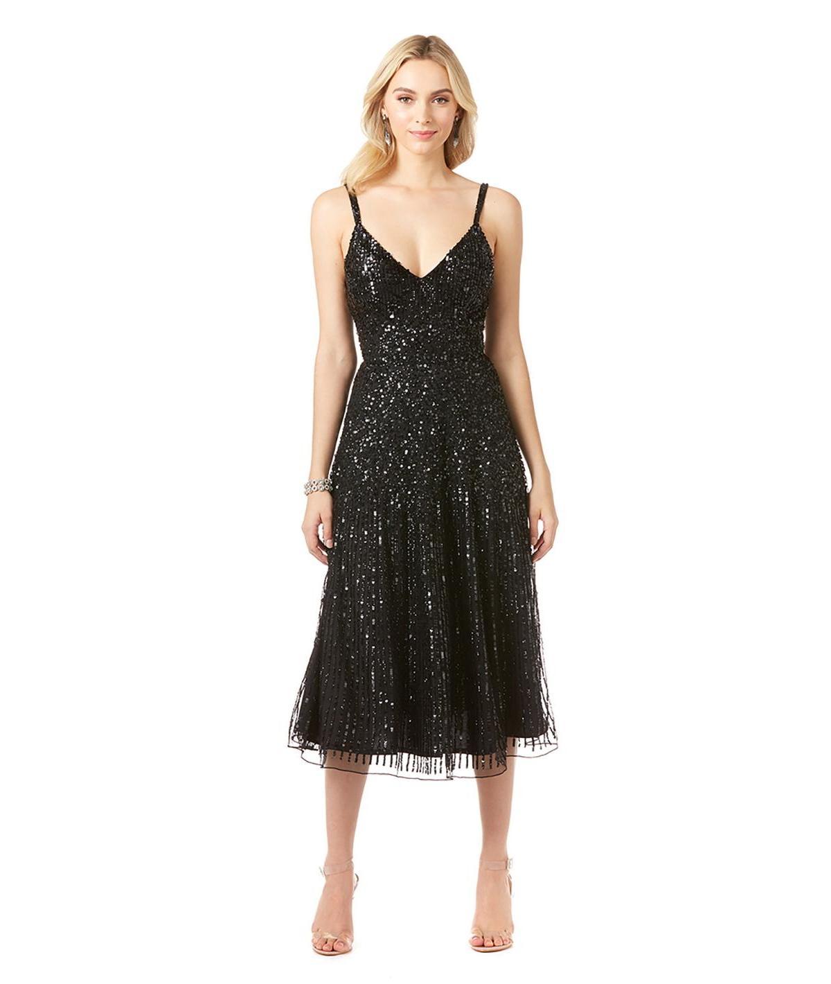 Womens Flowing, Sequin Midi Dress Product Image