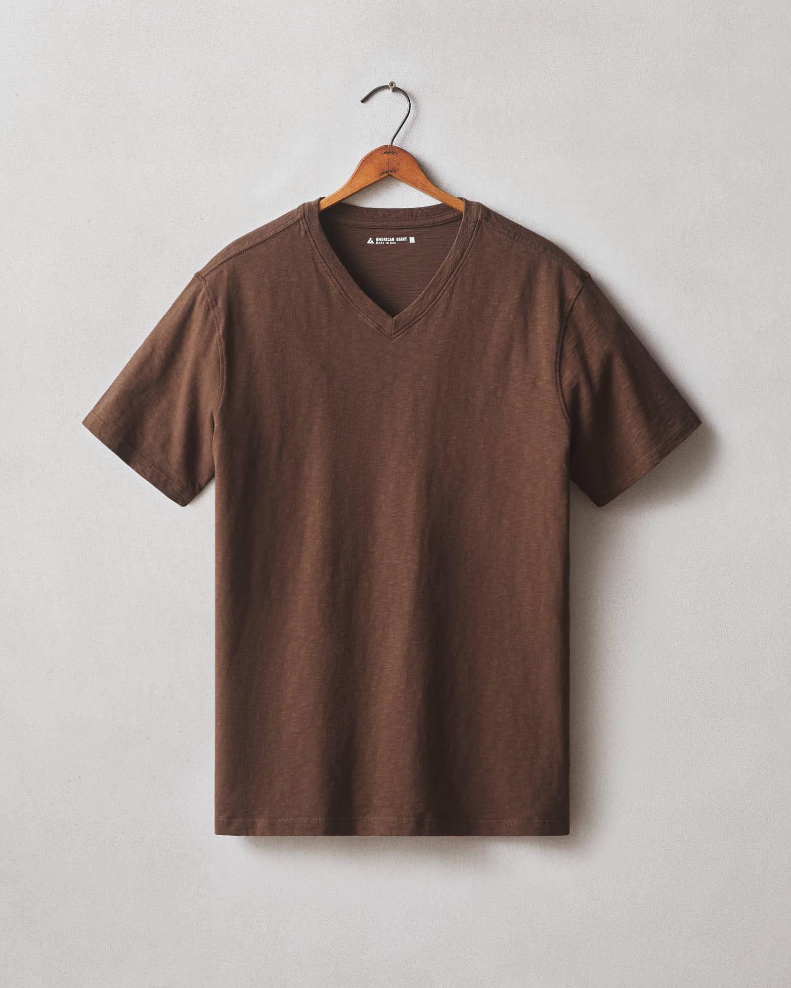 Premium Slub V-Neck T - Chicory Coffee Product Image