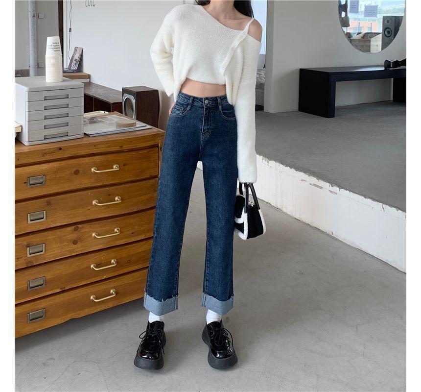 High Waist Straight Leg Jeans Product Image