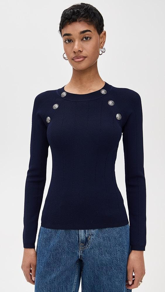 L'AGENCE Gretchen Button Pullover | Shopbop Product Image