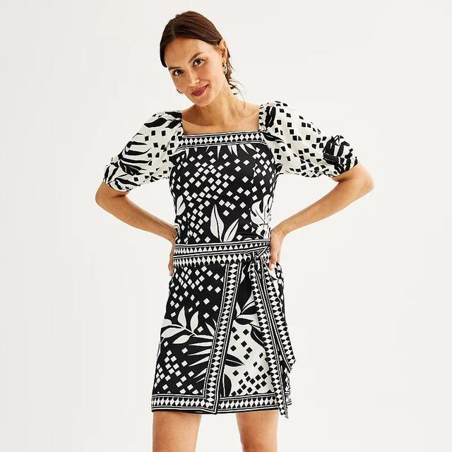 Womens Nine West Border Print Wrap Skirt Product Image